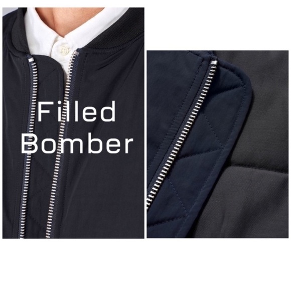 EVERLANE Filled Zip up Bomber Jacket in Black Size M NWOT - Picture 2 of 9